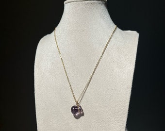 Amethyst, Stainless Steel Necklace