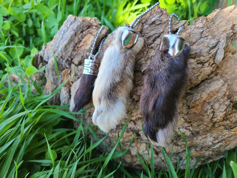 Authentic Rabbit Foot Keychain: Handcrafted Lucky Charm with Natural Fur image 4