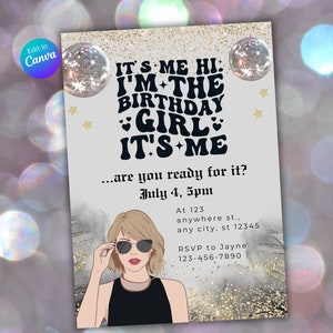 Editable In My Birthday Era Invitation, Taylor Party Birthday Invitation, Birthday Eras Party, Trendy Invite, Taylor Eras Invite