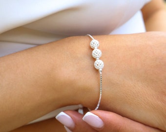 925 Sterling Silver bracelet, Women's bracelet Dainty bracelet Gift for her Birthday gift Gift for friend Bridesmaid gift Charm bracelet