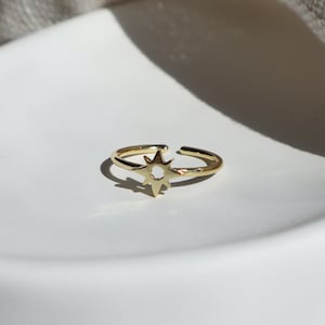 Bague d&#39;orteil réglable en laiton plaqué or Bijoux de pied Bague d&#39;orteil délicate Bague d&#39;orteil étoile Bague pour femme Bague d&#39;orteil unique Cadeau pour amie Cadeau pour elle