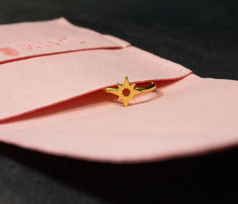 Adjustable gold plated toe ring, Gold plated toe ring, Dainty toe ring, Star toe ring, Brass toe ring, toe ring for women, unique toe ring image 4