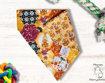 Gnomey Spring Pet Bandana: Reversible Over-the-Collar Dog Cat Scarf