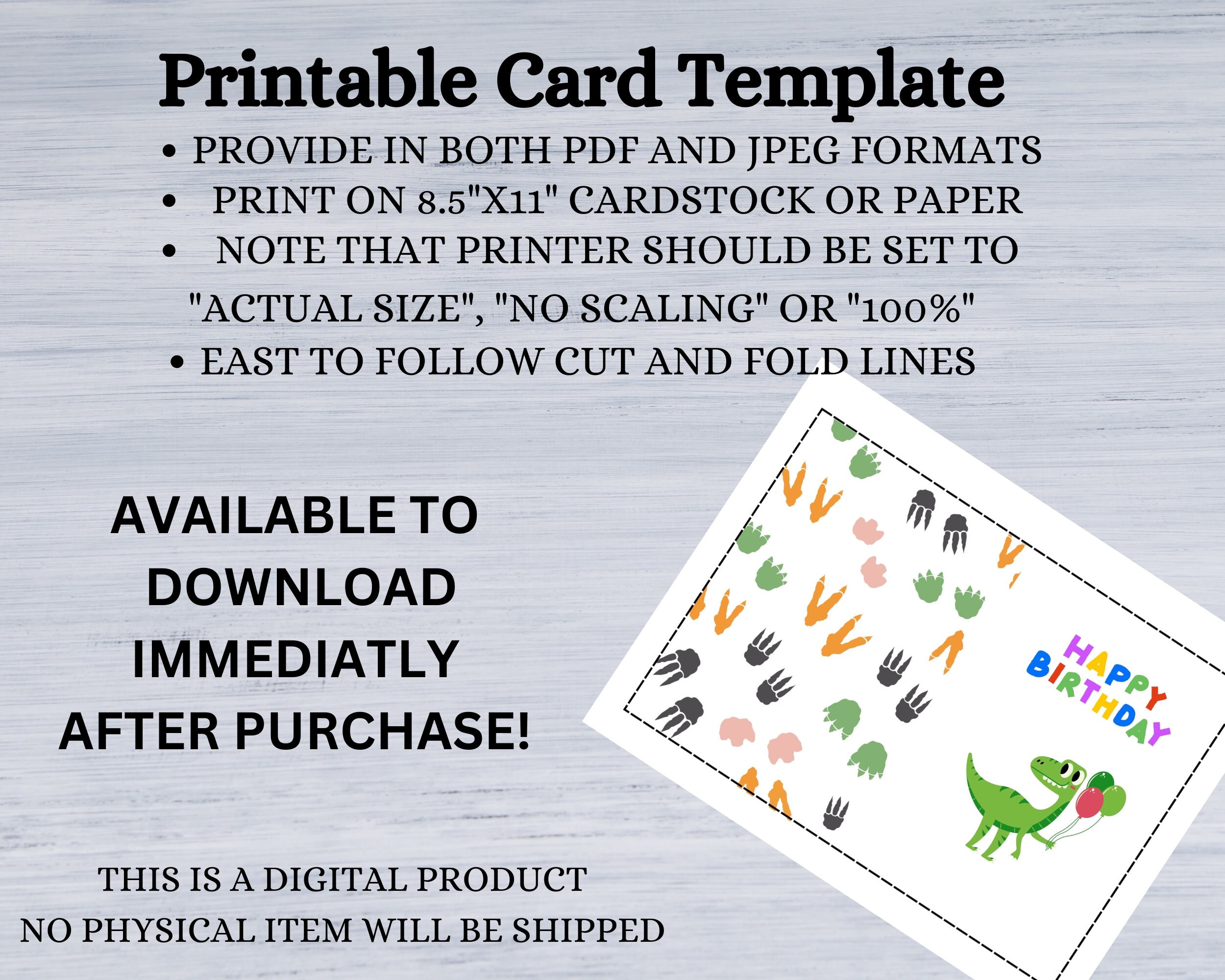 Printable Birthday Card, Printable Card, Download, Digital Birthday ...