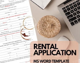 Rental Application Tenant Screening Form MS Word for Potential Tenant Roommate Guest Verification for Tenant PDF Included Property Form