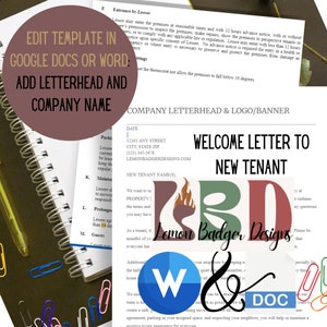 New tenant Welcome Letter property management landlord template EDIT in Google Docs welcome letter from property owner