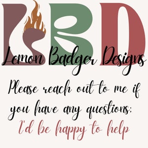 May include: A logo for a design business called Lemon Badger Designs. The logo is made up of the letters "L" and "B" in stylized fonts, with the "L" in a reddish-brown color and the "B" in a green color. The letters are surrounded by the words "Lemon Badger Designs" in a black cursive font.