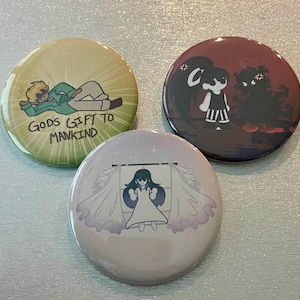 OMORI || Omori Buttons! ||Buy 1 or ALL 3!|| Spirit Mari, THE Maverick ( Mikhael ), and Stranger, Omori, and Something