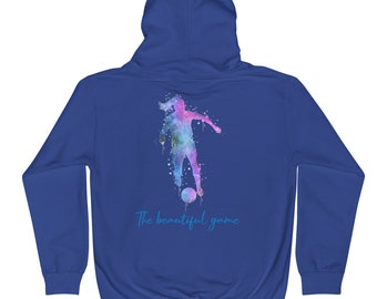 Youth Soccer Hoodie The Beautiful Game Watercolor Soccer Football Futsal