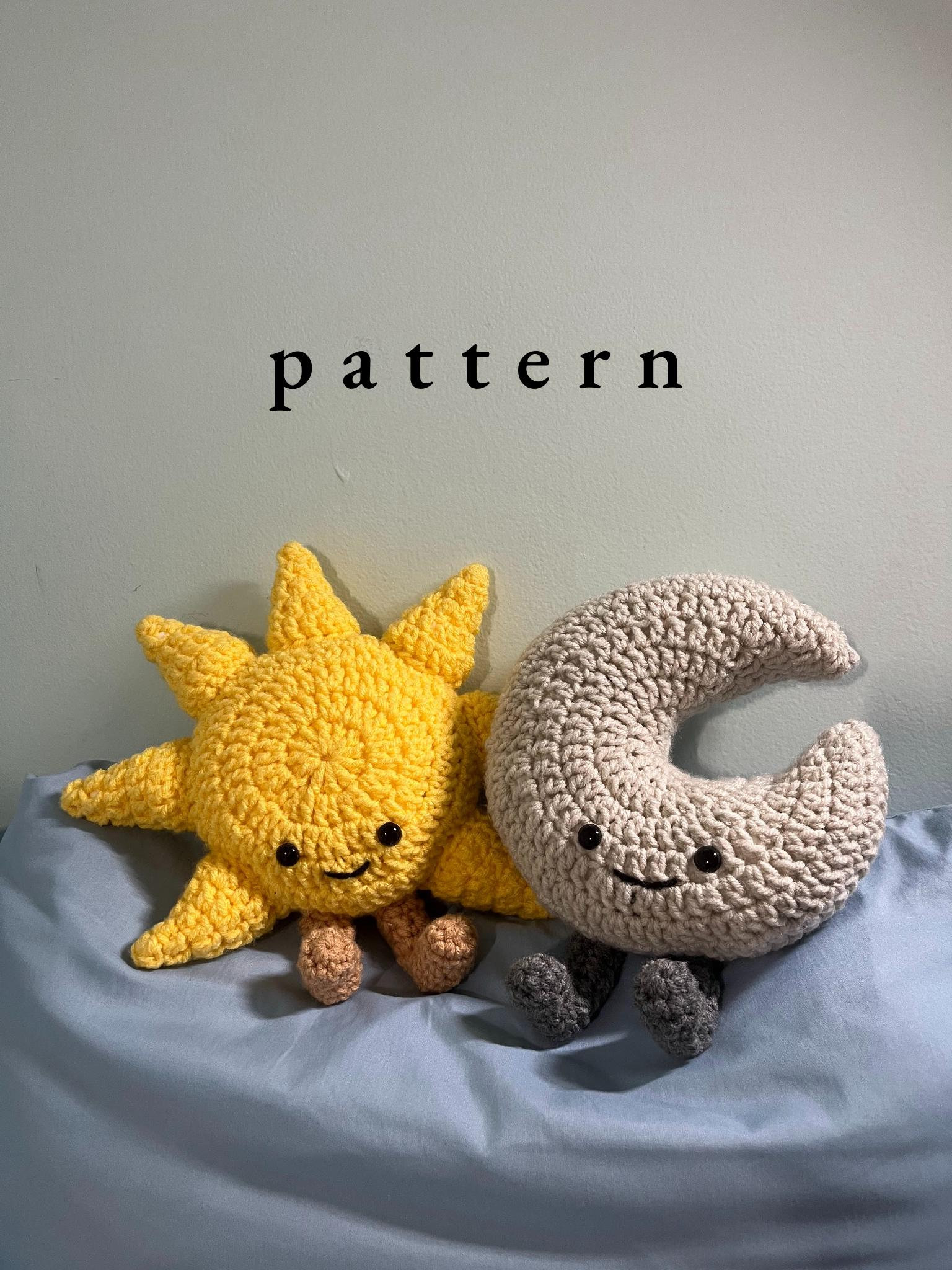 CROCHET PATTERN: Sun & Moon Jellycat Inspired Plushies