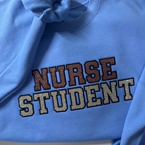 Custom Embroidered Glitter Nurse Sweatshirt: Medical Assistant Gift