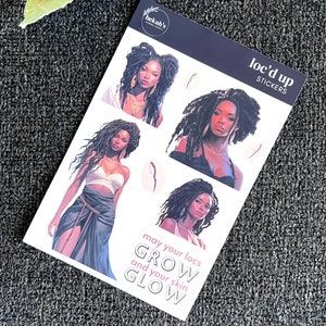 Black Hair Stickers | Natural Hair Stickers | Black Girl Stickers | Black Girl Planner & Journaling Stickers | 4x6 Sticker Sheet