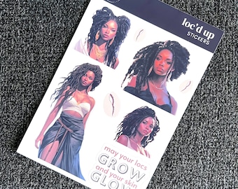 Black Hair Stickers | Natural Hair Stickers | Black Girl Stickers | Black Girl Planner & Journaling Stickers | 4x6 Sticker Sheet