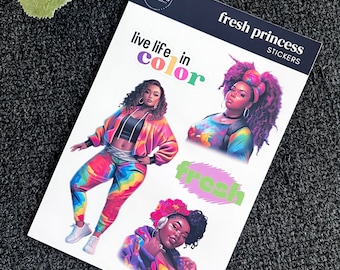 Curvy Girl Stickers | Big Girl Stickers | Black Girl Stickers | Black Girl Planner & Journaling Stickers | 4x6 Sticker Sheet
