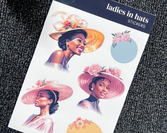 Church Girl Stickers | Hat Lady Stickers | Black Girl Stickers | Black Girl Planner & Journaling Stickers | 4x6 Sticker Sheet