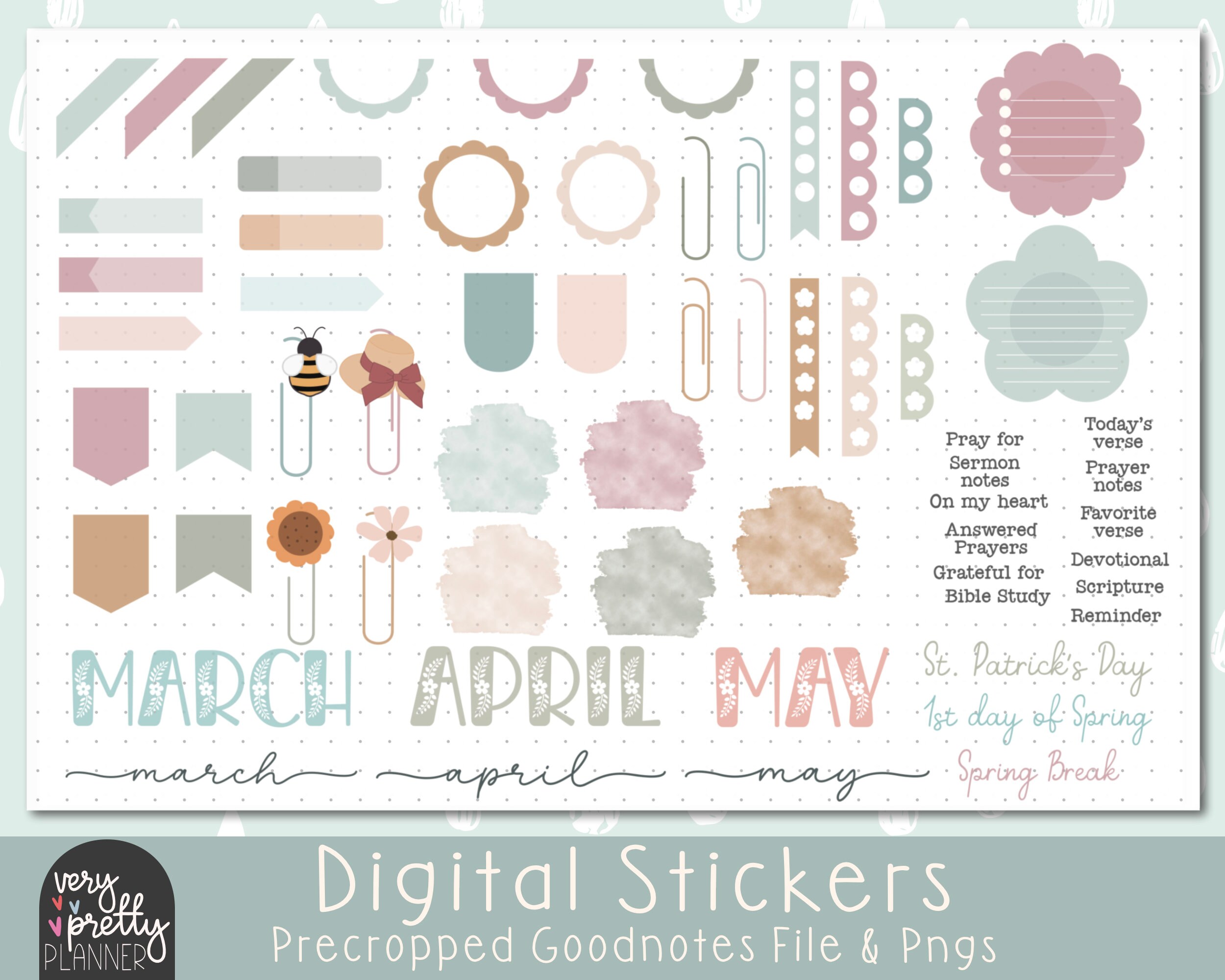 Christian Stickers for Goodnotes Bible Journaling Digital Etsy