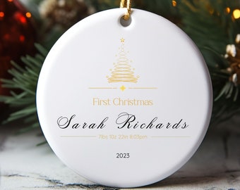 Baby's First Christmas Ornament, Personalized Baby Name, Personalized Baby's 1st Christmas Ornament, New Baby Christmas Gift, Minimalist