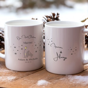 First Christmas Married As-Couples Mug, First Christmas Personalized, Couples Christmas Mug, Custom Matching Mugs, Couples Gift, Newlyweds