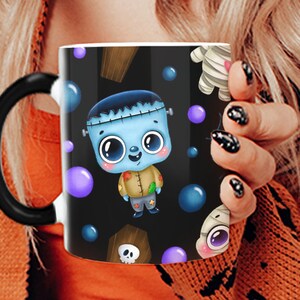 Kids Halloween Color Changing Mug, Little Monsters: Color Morphing Design, Halloween Coffee Cup, Whimsical Halloween Gifts For Kids