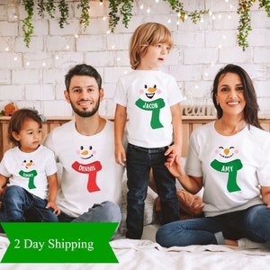 Custom Family Christmas Shirts - Loveable Snowman Family Name Sweatshirts and Hoodie, Personalized Christmas Family Name, Custom Family Name