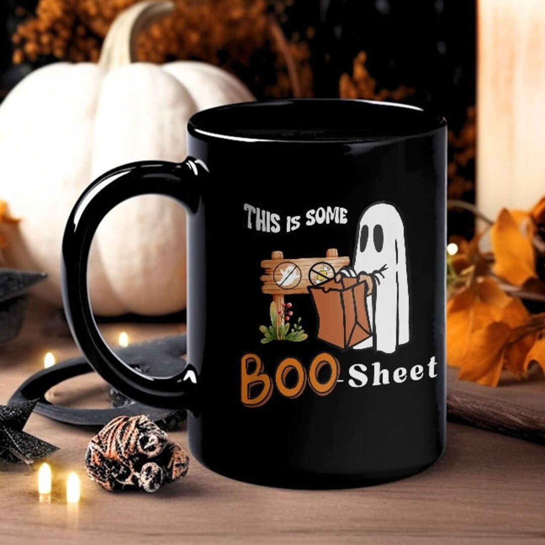Retro Halloween Mug, Cute Ghost Mug, This is Some Boo Sheet Mug ...