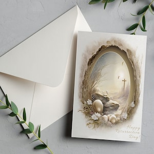 Carte de Pâques personnalisée pour elle lui. Jésus, jour de résurrection heureux personnalisé pour fille épouse maman ou papa cadeau de Pâques ! Carte avec une enveloppe