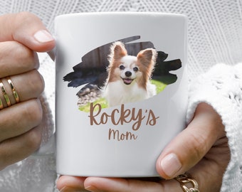 Custom Dog Photo Mug, Dog Mom Mug, Pet Photo & Pet Name Mug, Personalized Dog Gift, Christmas Gift, Birthday Gift, Dog Mom