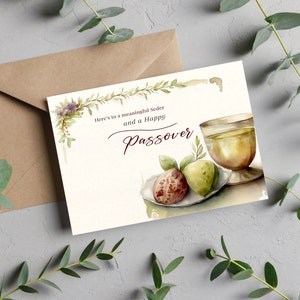 Tarjeta de Pascua personalizada para ella y él. Tarjeta de Pesach personalizada para hija, nieto, regalos de Pascua para esposa, mamá o papá, tarjeta con un sobre