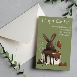 Osterkarte für Kinder, Osterhasenkarten für Kinder, Schokoladenosterhase für Tochter, Ostergeschenk für Frau Mama oder Papa, Karte mit Umschlag