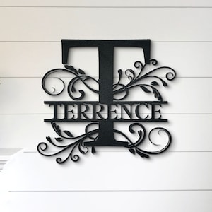Custom Metal Monogram Sign, Elegant Monogram Metal Sign, Housewarming Gift, Metal Wall Art, Newlywed Gift, Home Decor, Christmas Gift