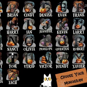 a black background with a bunch of halloween letters