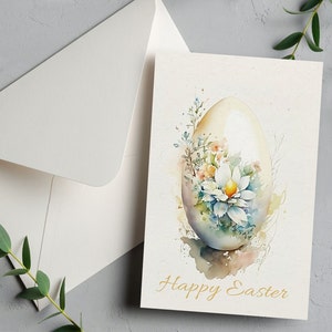 de tarjeta de huevo de Pascua personalizada para ella él. Pascua hecha a mano personalizada para hija regalos de Pascua para esposa mamá o papá, tarjeta con sobre