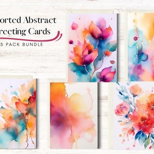 Greeting Card Set | Set of 5 cards | Any Occasion | Watercolor Card Set | Assorted Cards | Blank Inside