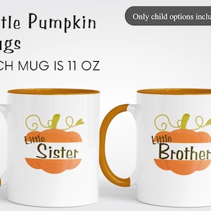 Conjunto de canecas personalizadas para a família no outono, conjunto de canecas Papai Abóbora, Mamãe Abóbora e Pequenas Abóboras, canecas de abóbora, caneca de Halloween para a família, canecas de outono para a família imagem 4