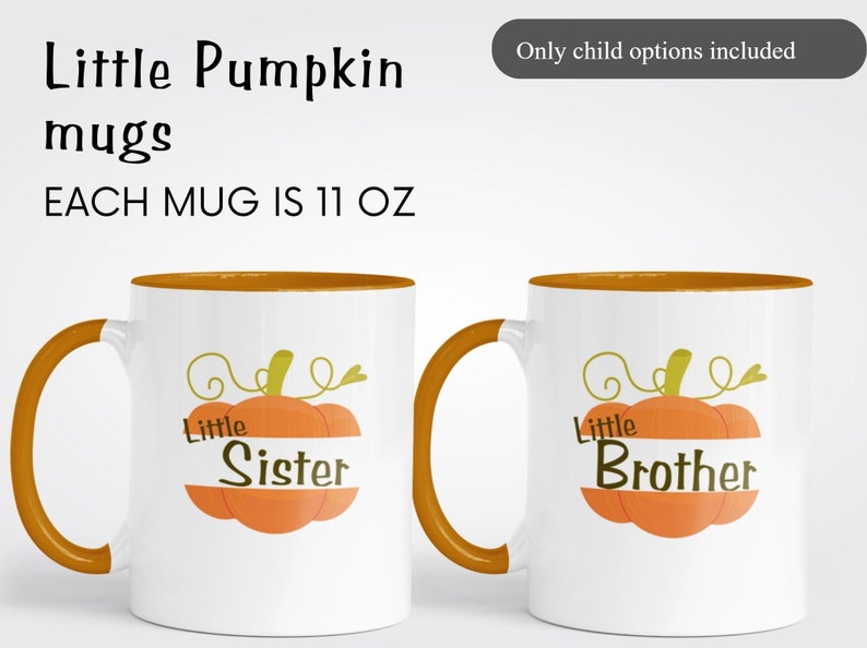 Conjunto de canecas personalizadas para a família no outono, conjunto de canecas Papai Abóbora, Mamãe Abóbora e Pequenas Abóboras, canecas de abóbora, caneca de Halloween para a família, canecas de outono para a família imagem 4