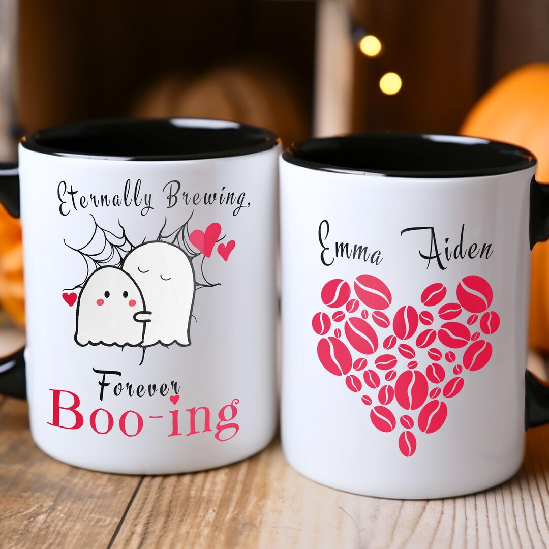 My Boo Custom Matching Mugs, Halloween Couples Mug, Eternally Brewing ...