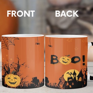 Halloween Kleur Veranderend Ontwerp, Boo-tiful Begraafplaats Kleur Morphing Mok, Halloween, Spooky Trick or Treat Cup, Pompoen Mok afbeelding 4