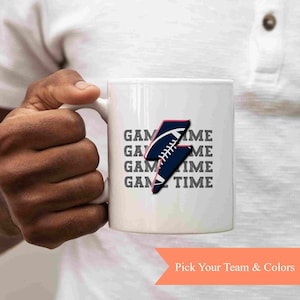 Benutzerdefinierte Fußballtasse, Fußballspieler Nummer Wählen Sie eine Team-Tasse, personalisierte Spielzeit Tasse, Profi-Fußballtasse, benutzerdefinierte Teamfarben, Fußball Papa