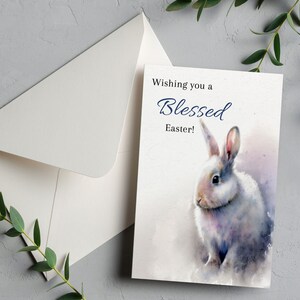 Cartes de Pâques personnalisées pour elle lui. Joyeuses Pâques personnalisées pour fille lapin de Pâques peint à la main pour femme maman ou papa, carte avec une enveloppe