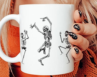 Dancing Skeletons Mug, Halloween Mug, Mug For Women, Mom Halloween, Halloween Theme Funny, Skeleton Mug, Skeletons Dancing Mug