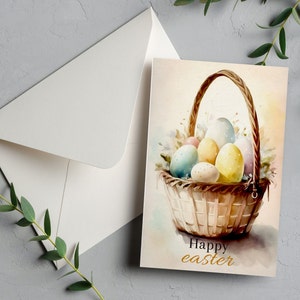 Personalisierte Osterkarte für sie ihn. Benutzerdefinierte Frohe Ostern für Tochter Enkelin Ostergeschenke für Frau Mama oder Papa, Karte mit Umschlag