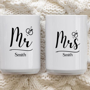 Mr. and Mrs. Personalized Mugs, Custom Wedding Gift, Couples mugs, Gift for Husband, Gift for wife, Christmas Gift, Valentines Gift