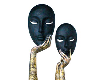 Sacred Elders: Vintage Face Mask Statuettes