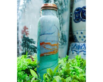Indian Handmade Pure Copper Water Bottle Ayurveda Benefit Copper Bottle Hammered Bottle gym Bottle