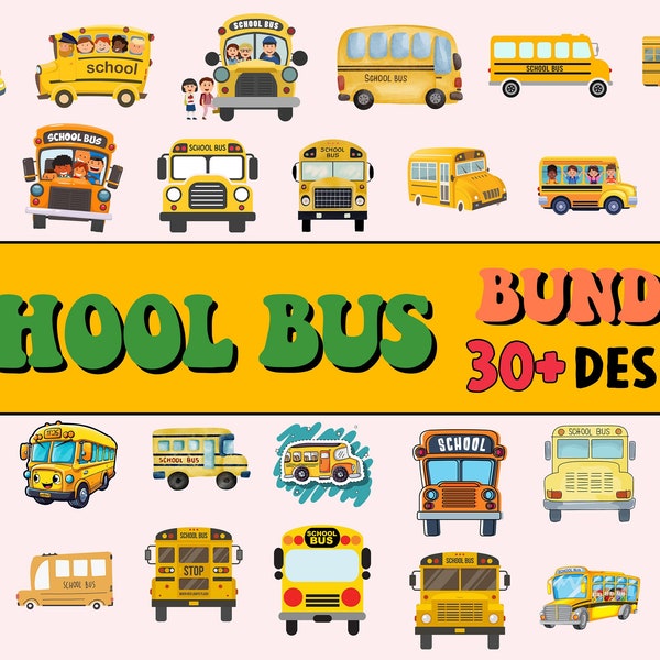 School Bus PNG Bundle Sublimation Design, Back to School Png, Hand Drawn School Bus Png, School Png, Sublimate Designs Download