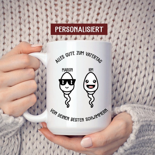 Bester Schwimmer Tasse Kinder, Papas beste Schwimmer - Personalisiert - Bester Papa - Geschenke - Geburtstag - Geschenk zum Vatertag