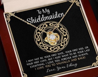 Collar de nudo de amor vikingo, Para mi doncella escudera, Te amo hasta el Valhalla y de regreso, Regalo perfecto para esposa o novia