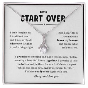 Let&#39;s Start OVER Necklace, Sorry Gift Necklace – Personalised Apology Gift for Her, Forgiveness Jewelry, Custom Sorry Necklace