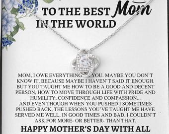 Liebesknoten Halskette: Cubic Zirkonia Mama Geschenk