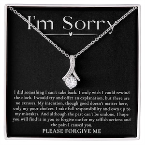 I'm Sorry Gift Apology Gift Necklace For Her, Please Forgive me Gift Wife, Girlfriend, Friend, Forgiveness, Forgive Necklace